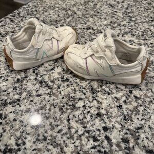 New Balance Kids White Sneakers with Pastel Accents